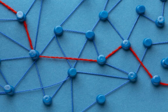 Dots connected by string